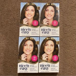 Clairol nice n easy (6A Light Ash Brown) dye permanent hair color box bundle